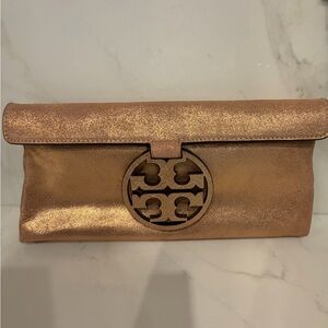 Tory Burch Miller Metallic Clutch in Seashell Pink - sold out, discontinued